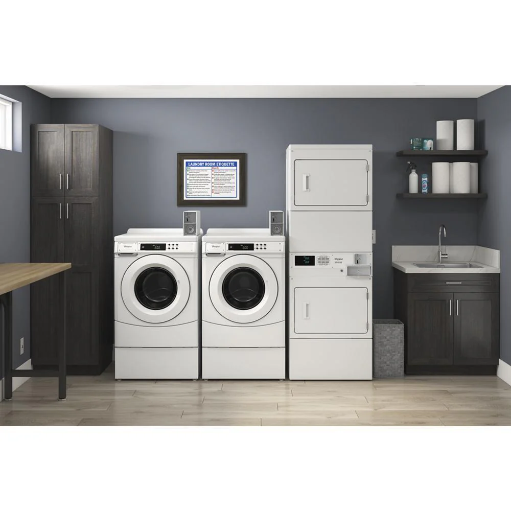 Whirlpool CGSP2958JQ Commercial Gas Stack Dryer with Factory-Installed Coin Drop and Coin Box - Image 5