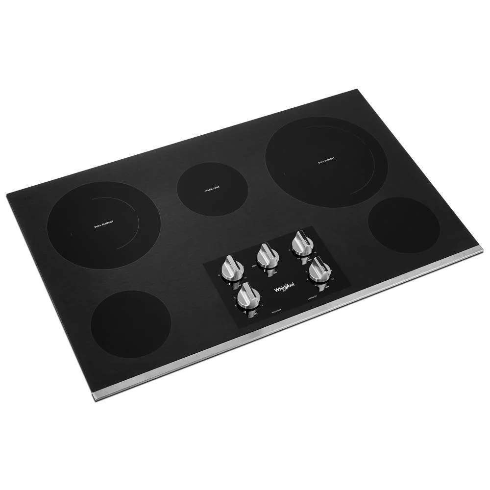Whirlpool WCE77US6HS 36-inch Electric Ceramic Glass Cooktop with Two Dual Radiant Elements - Image 2