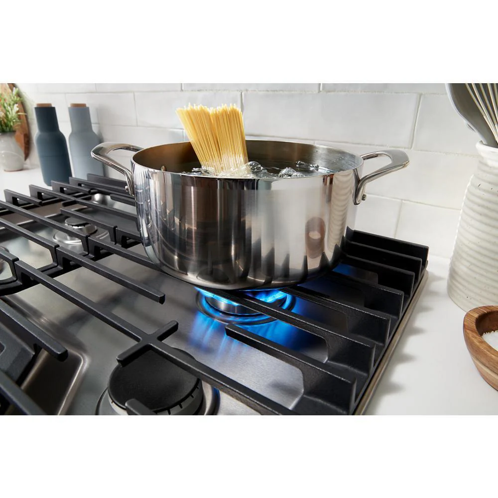Whirlpool WCGK5030PV 30-inch Gas Cooktop with EZ-2-Lift™ Hinged Cast-Iron Grates - Image 9