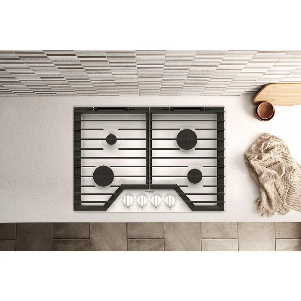 Whirlpool WCGK5030PW 30-inch Gas Cooktop with EZ-2-Lift™ Hinged Cast-Iron Grates - Image 17