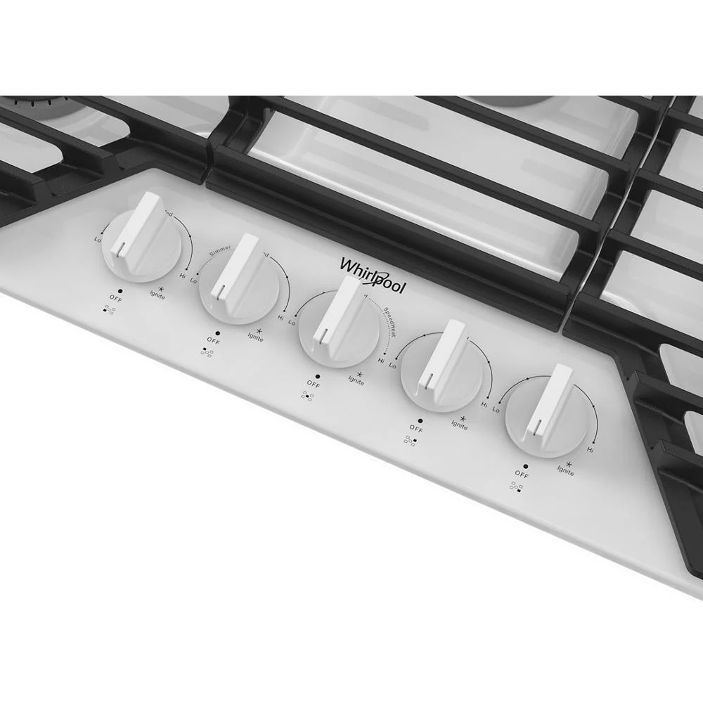 Whirlpool WCGK5036PW 36-inch Gas Cooktop with EZ-2-Lift™ Hinged Cast-Iron Grates - Image 11