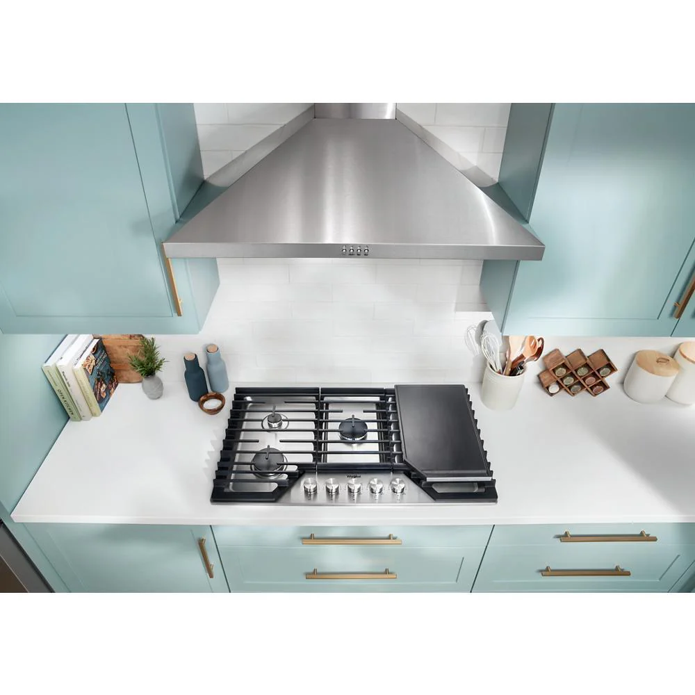 Whirlpool WCGK7536PS 36-inch Gas Cooktop with 5 Burners and EZ-2-Lift™ Hinged Cast-Iron Grates and Griddle - Image 3
