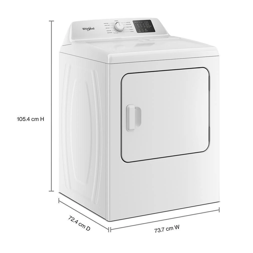 Whirlpool WED4105LSW 7.0 cu. ft. Electric Long Vent Dryer with Adaptive Dry - Vented Top Load Matching - Image 3