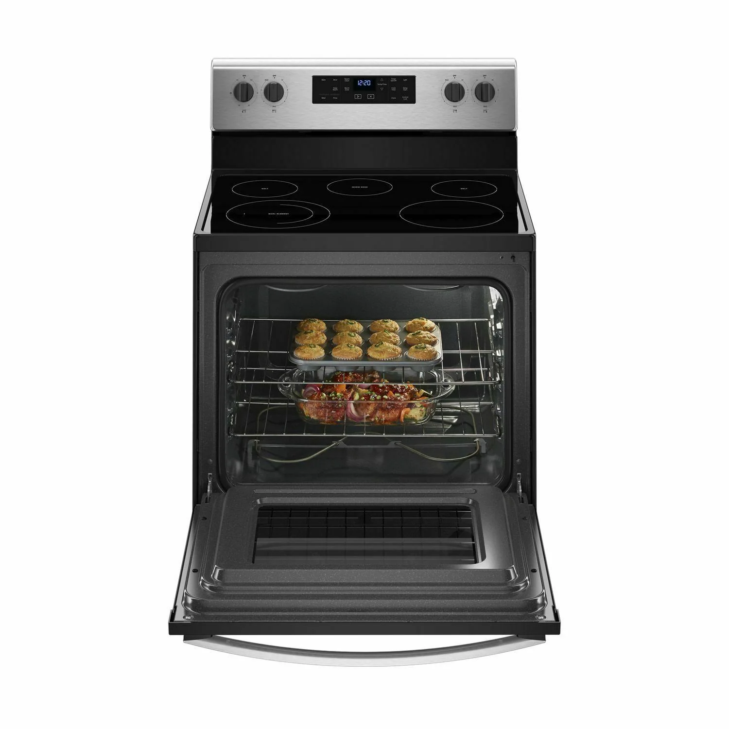 5.3 cu. ft. Freestanding Electric Range with 5 Elements - Black-on-Stainless - Image 2