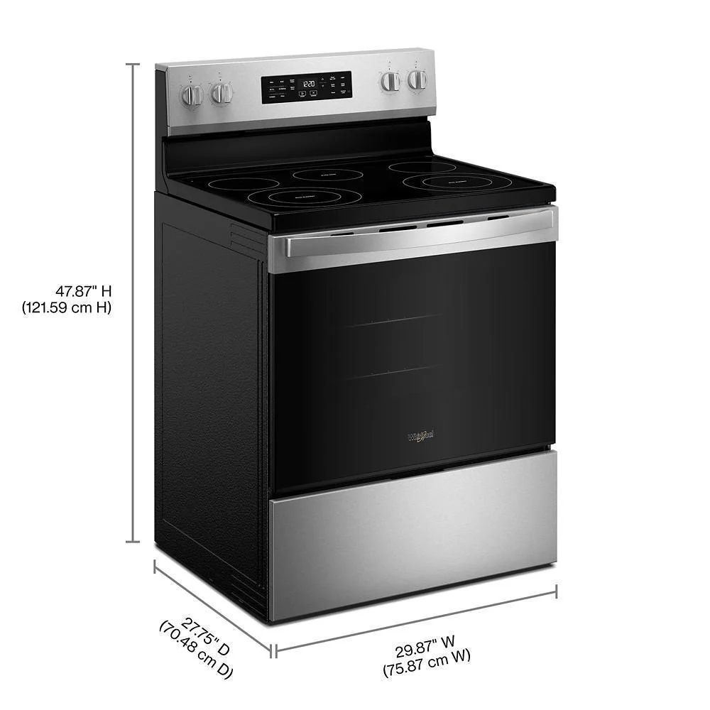 Whirlpool WFES4530SS 30-inch Electric Range with Air Cooking Technology and Steam Clean - Image 3