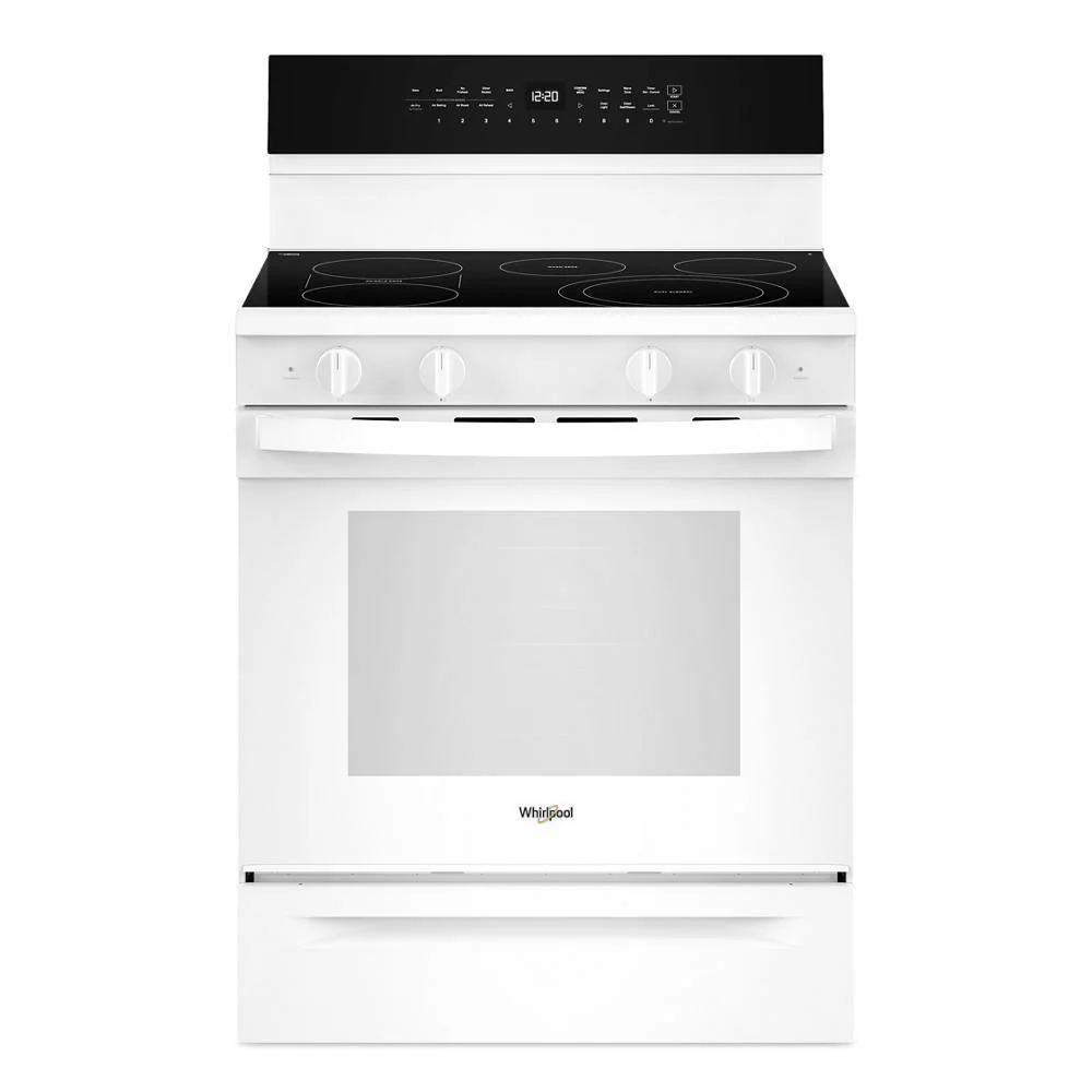 Whirlpool WFES7530RW 30-inch Electric Smart Range with Air Cooking Technology, No Preheat Air Fry, High Speed Preheat Oven, WipeClean™ Coating, and Steam/Self Clean