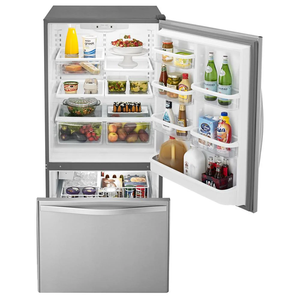 Whirlpool WRB329DMBM 30-inches wide Bottom-Freezer Refrigerator with SpillGuard™ Glass Shelves - 18.7 cu. ft. - Image 2