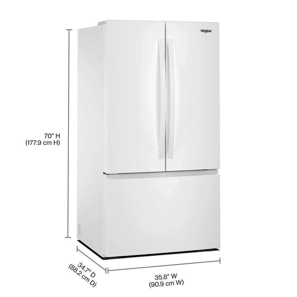 Whirlpool WRFF3336SW 36-Inch French Door Refrigerator with Interior Water Dispenser - 31 cu. ft. - Image 3