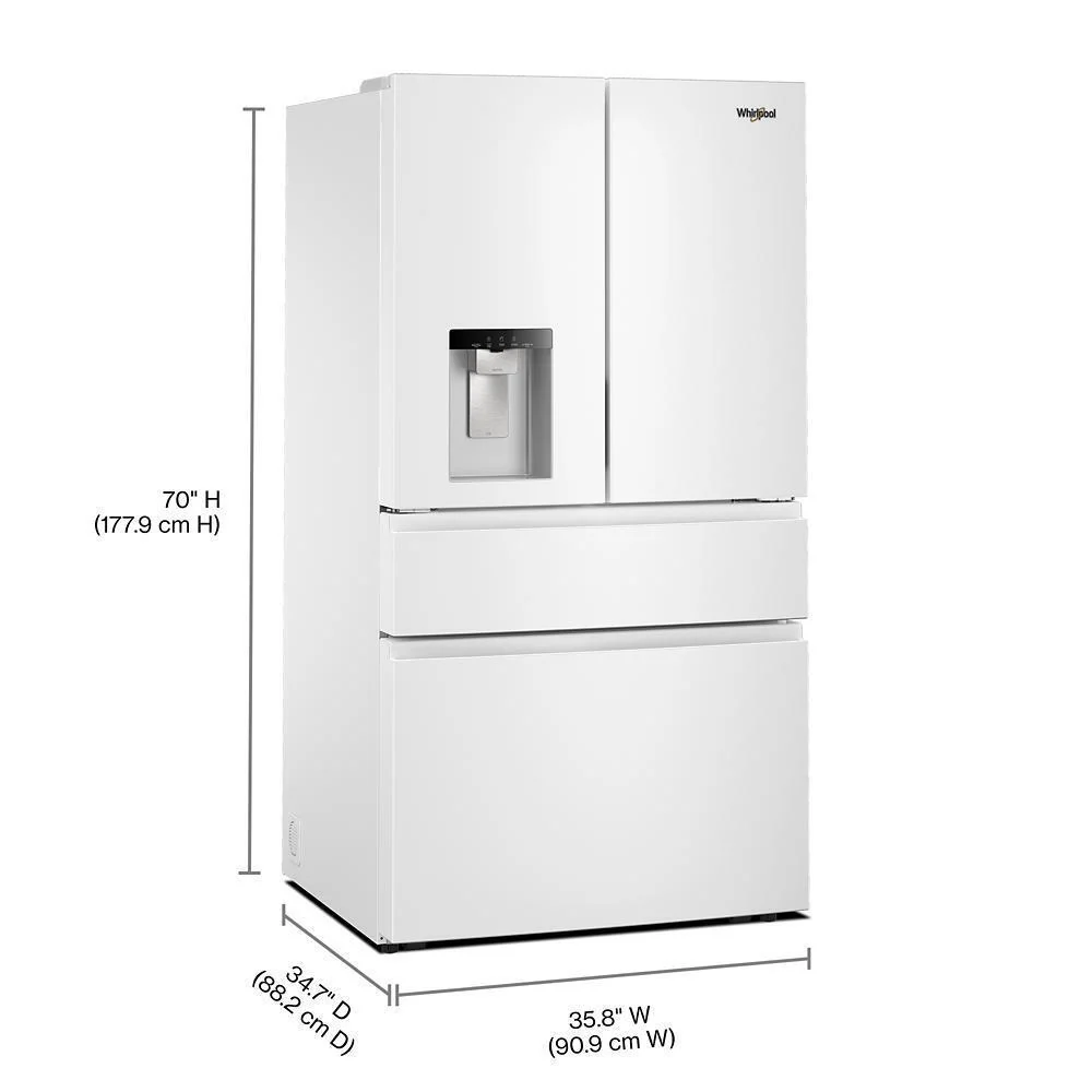 WRMF3536SW Whirlpool® 29 Cu. Ft. Family-Sized Capacity French Door Refrigerator with Flexible Temperature Drawer - Image 2