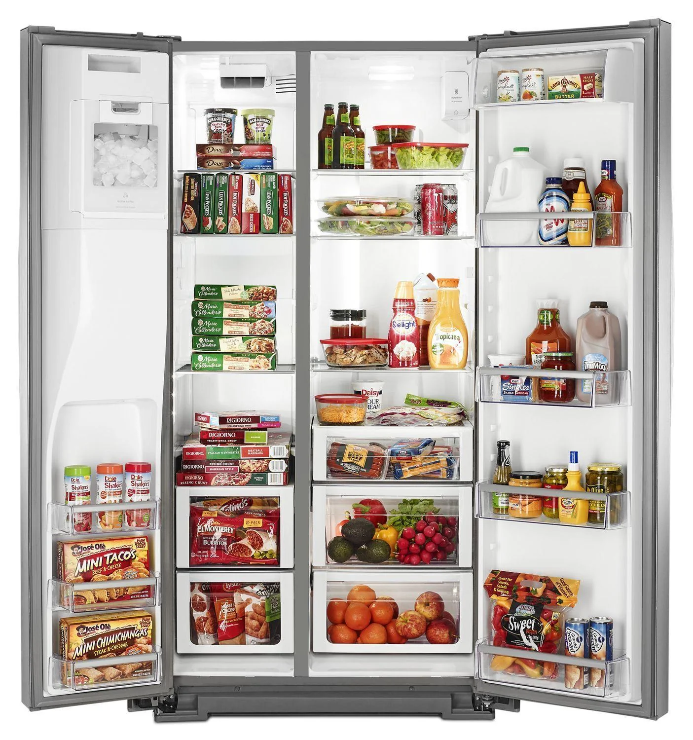 Whirlpool WRS973CIDM 36-inch Wide Side-by-Side Counter Depth Refrigerator with StoreRight Dual Cooling System - 23 cu. ft. Monochromatic Stainless Steel - Image 3