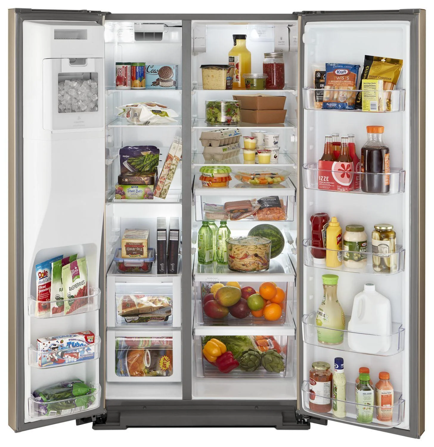 Whirlpool WRSA88FIHN 36-inch Wide Contemporary Handle Side-by-Side Refrigerator - 28 cu. ft. Fingerprint Resistant Sunset Bronze - Image 2