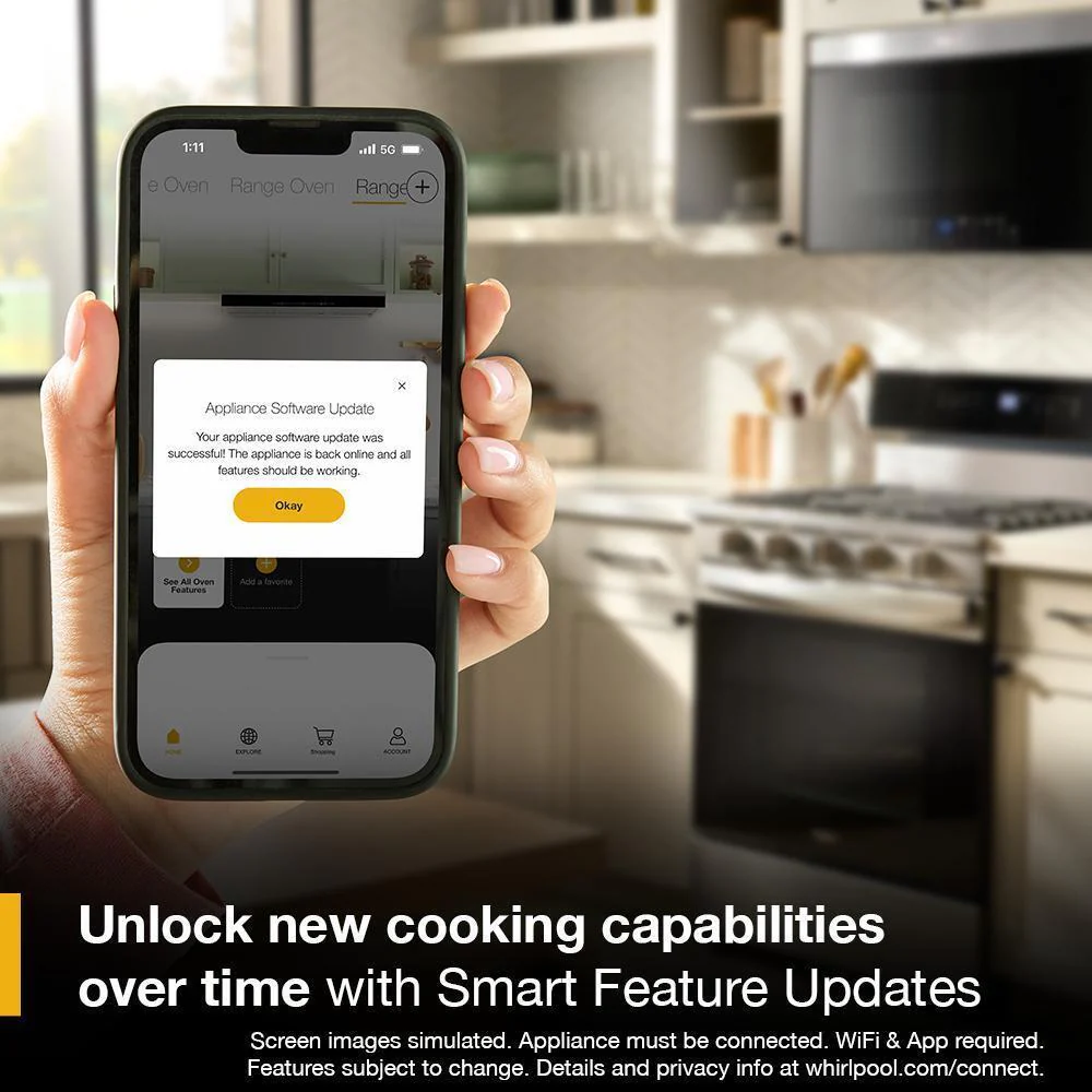 Whirlpool WSGS5030SB 30-inch Gas Smart Range with Air Cooking Technology - Image 20