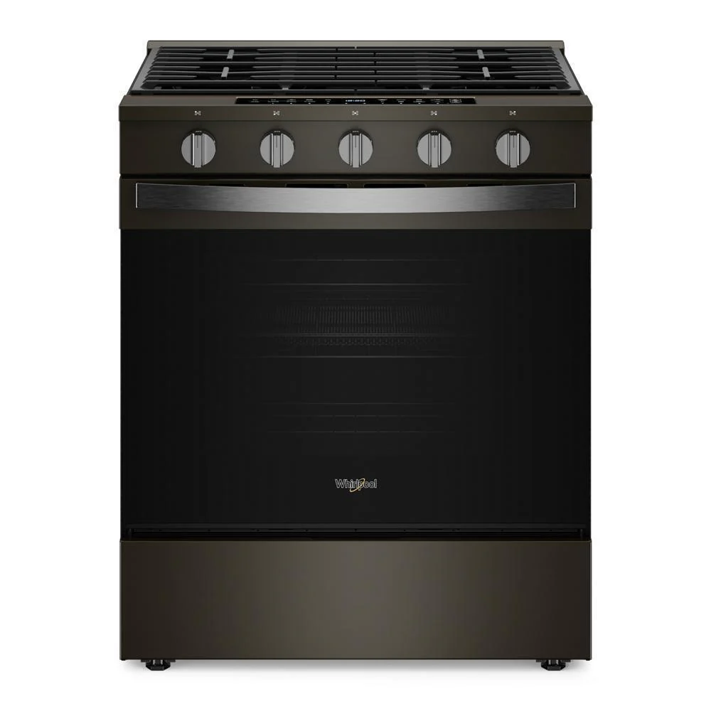 Whirlpool WSGS7530RV 30-inch Smart Slide In Gas Range with Air Cooking Technology, No Preheat Air Fry, Steam/Self Clean and High Speed Preheat