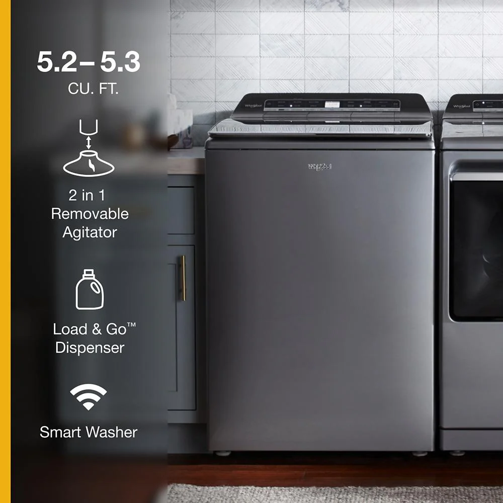 Whirlpool WTW8127LC 5.2 - 5.3 cu. ft. Top Load Washer with 2 in 1 Removable Agitator - Image 4