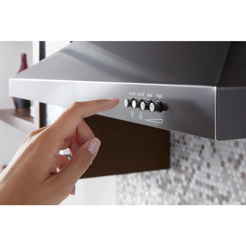 Whirlpool WVW53UC6HV 36" Contemporary Black Stainless Wall Mount Range Hood - Image 3