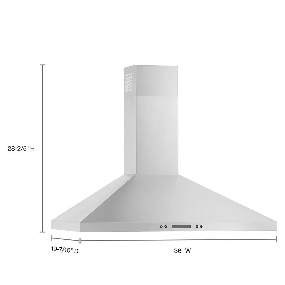 Whirlpool WVW93UC6LS 36" Chimney Wall Mount Range Hood with Dishwasher-Safe Grease Filters - Image 8