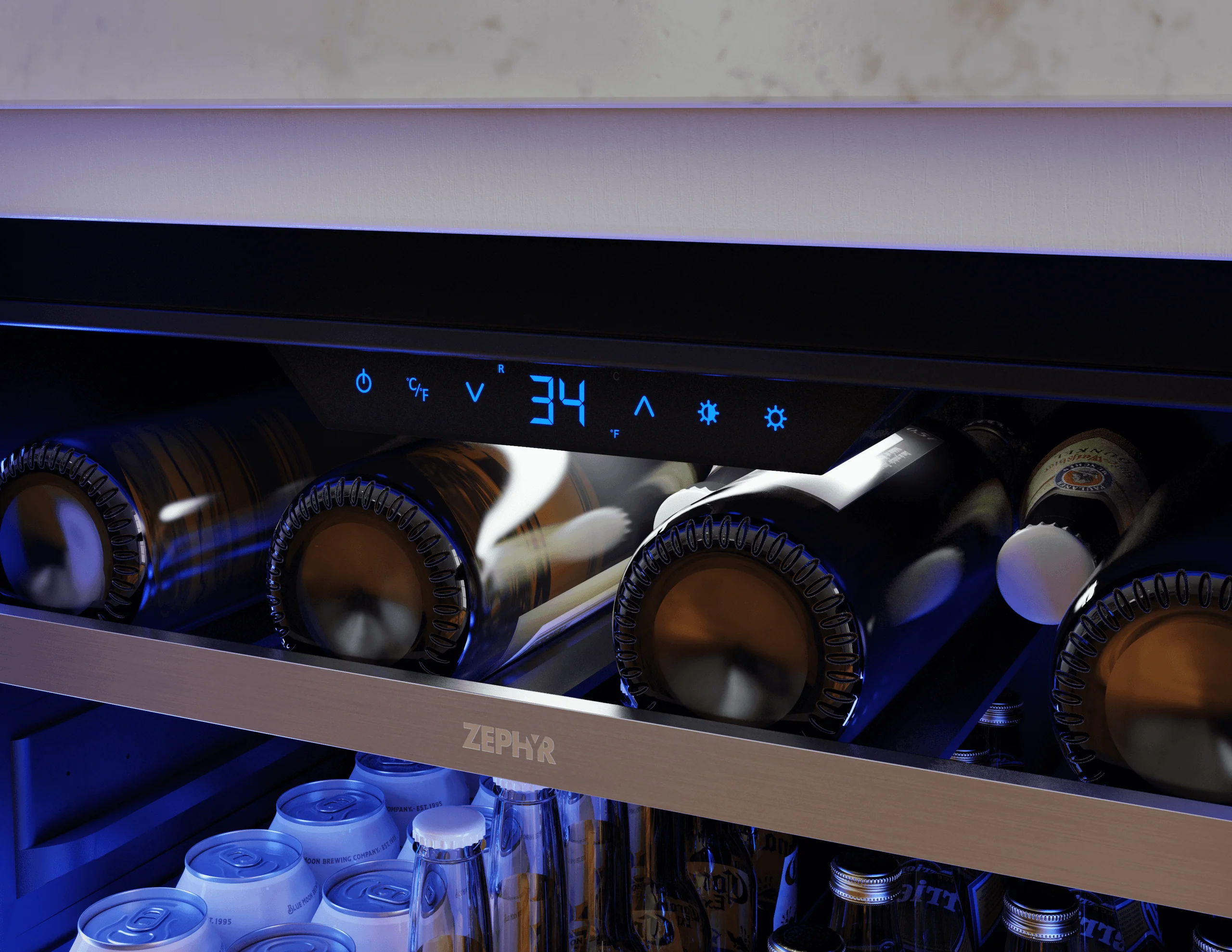 Zephyr PRPB24C01CG Presrv Pro Beverage Cooler, 24in Under Cabinet, SS+Glass, Reverse Door, 1 Zone - Image 10