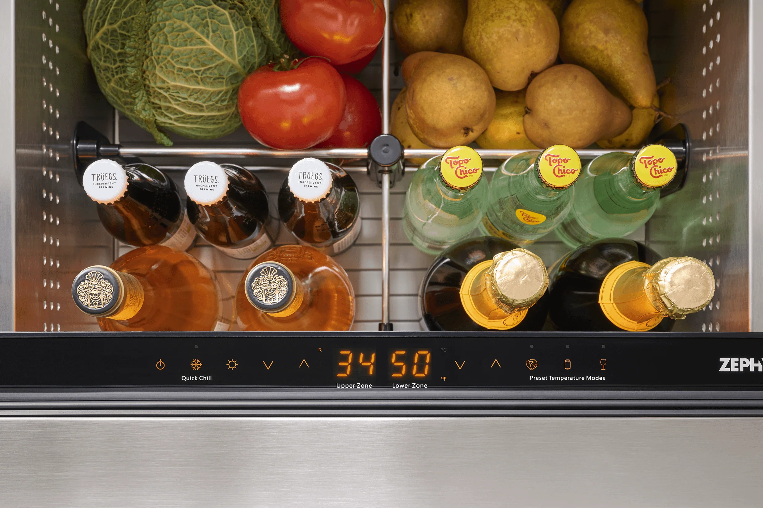 Zephyr PRRD24C2ASOD Presrv Refrigerator Drawers, 24in Compact, Outdoor, SS, 2 Zone - Image 16