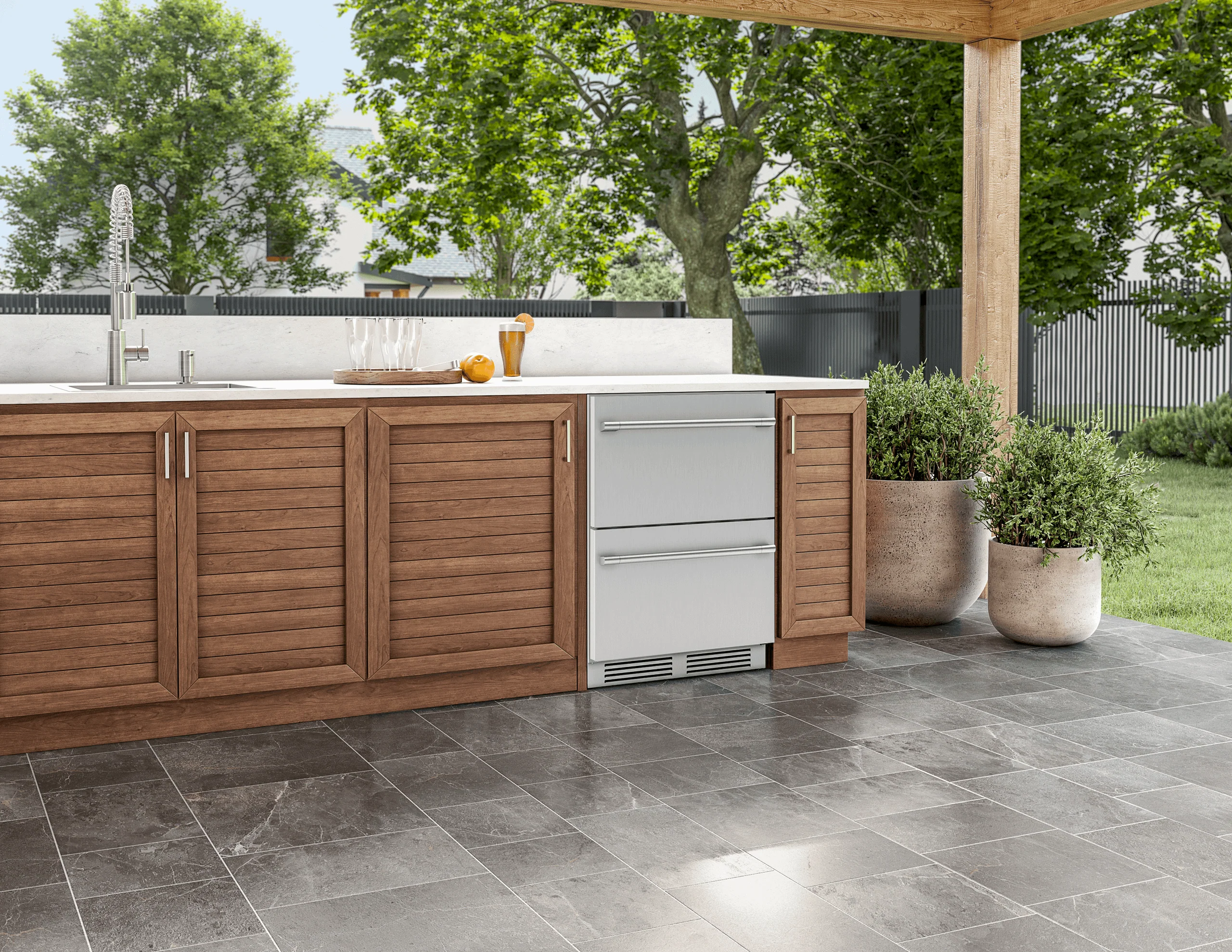Zephyr PRRD24C2ASOD Presrv Refrigerator Drawers, 24in Compact, Outdoor, SS, 2 Zone - Image 6