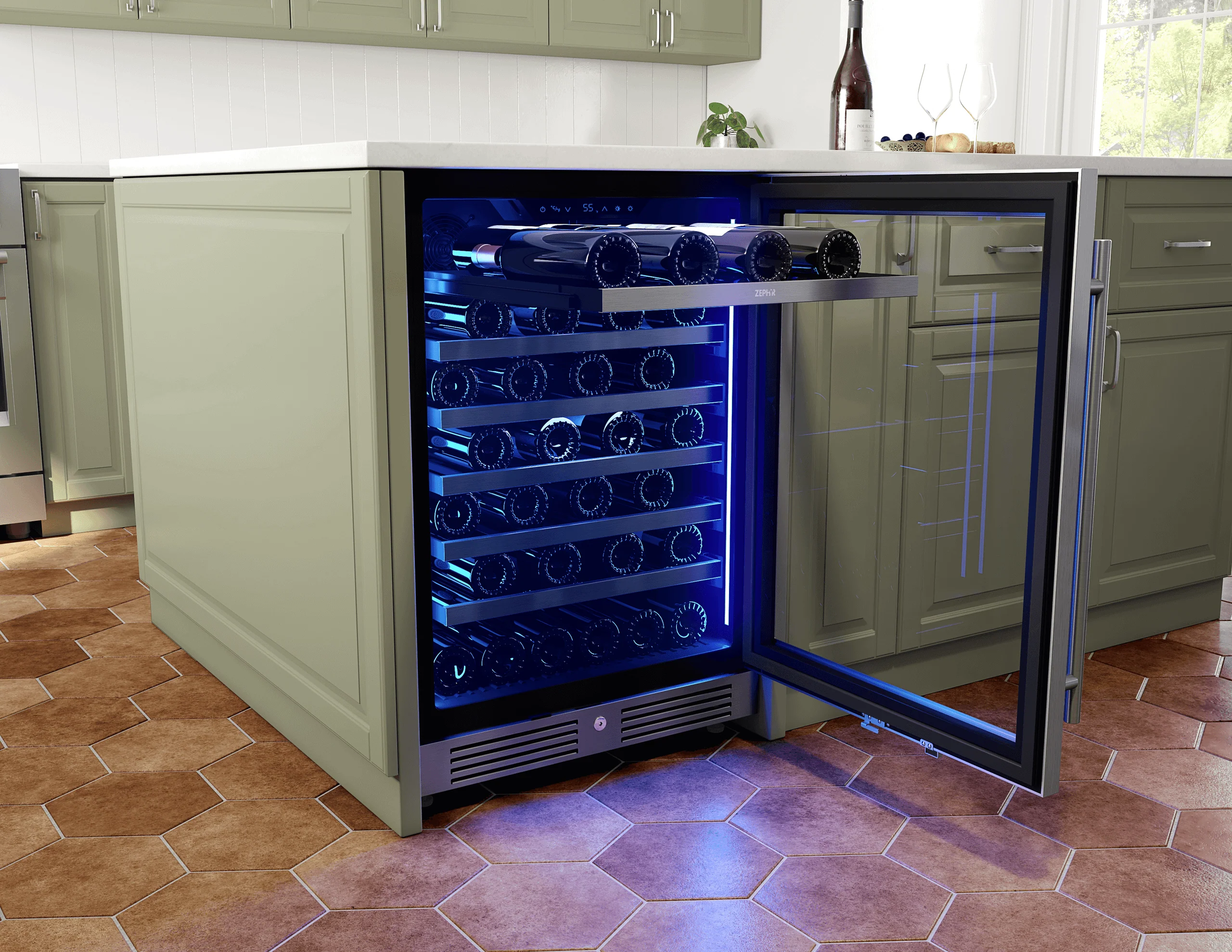 Zephyr PRW24C01CG Presrv Wine Cooler, 24in UC, SS+Gls, Rvs Door, 1Z - Image 6