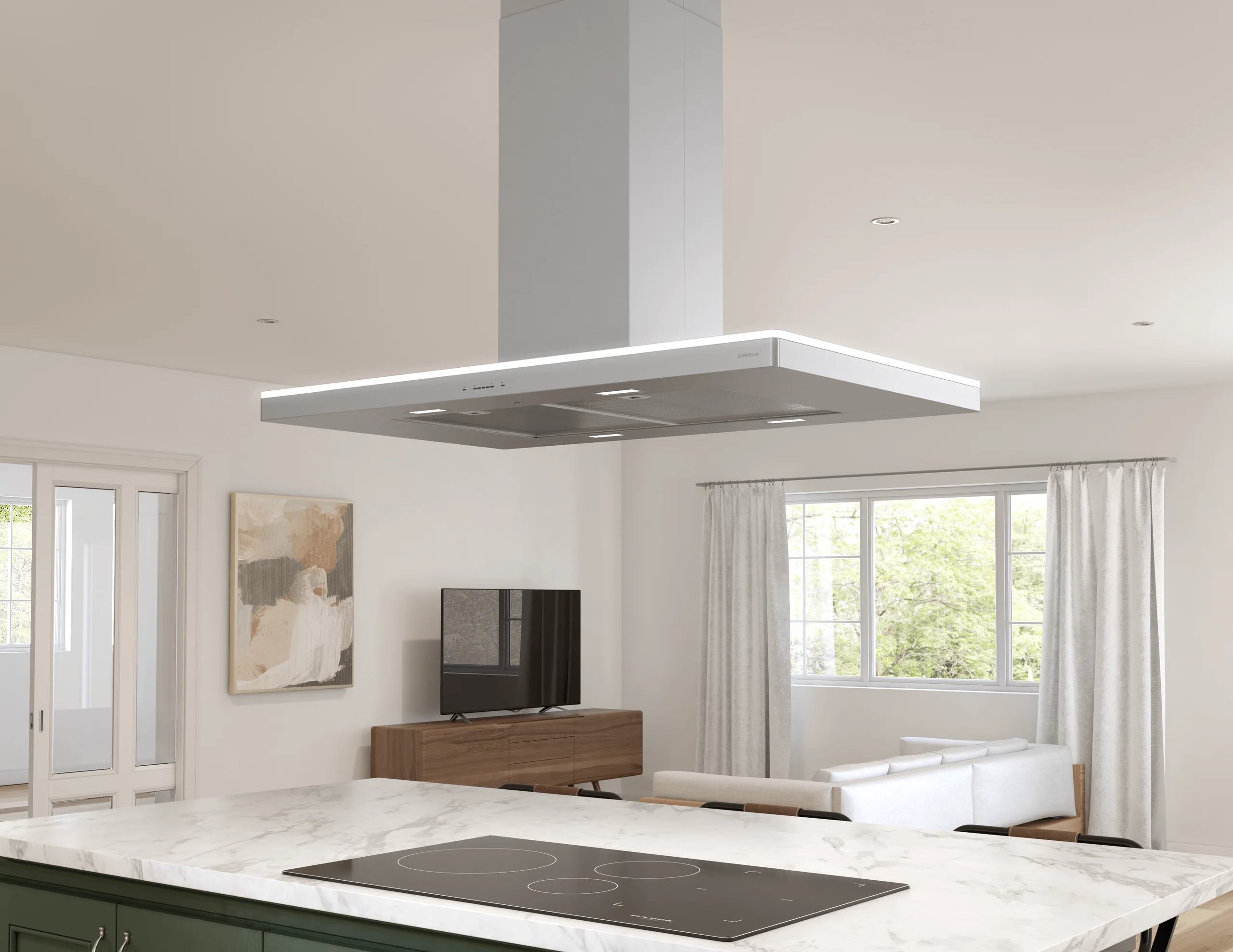 Zephyr ZLCM90CS Luce Island, 90cm, SS, LED, 600 CFM w/ACT - Image 7