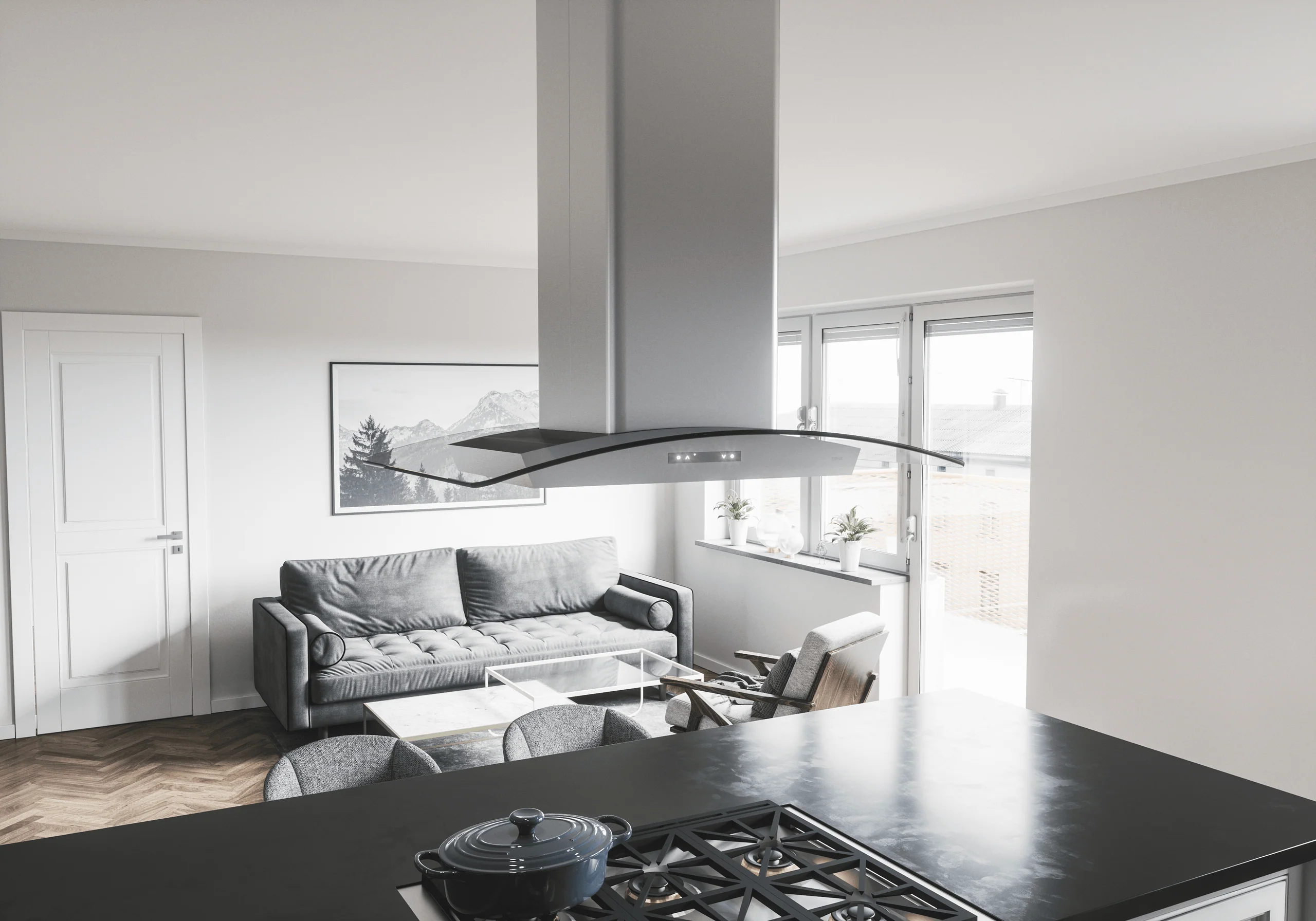 Zephyr ZMLE42CG Milano Connect Island, 42in, SS+Glass, LED, ACT - Image 5