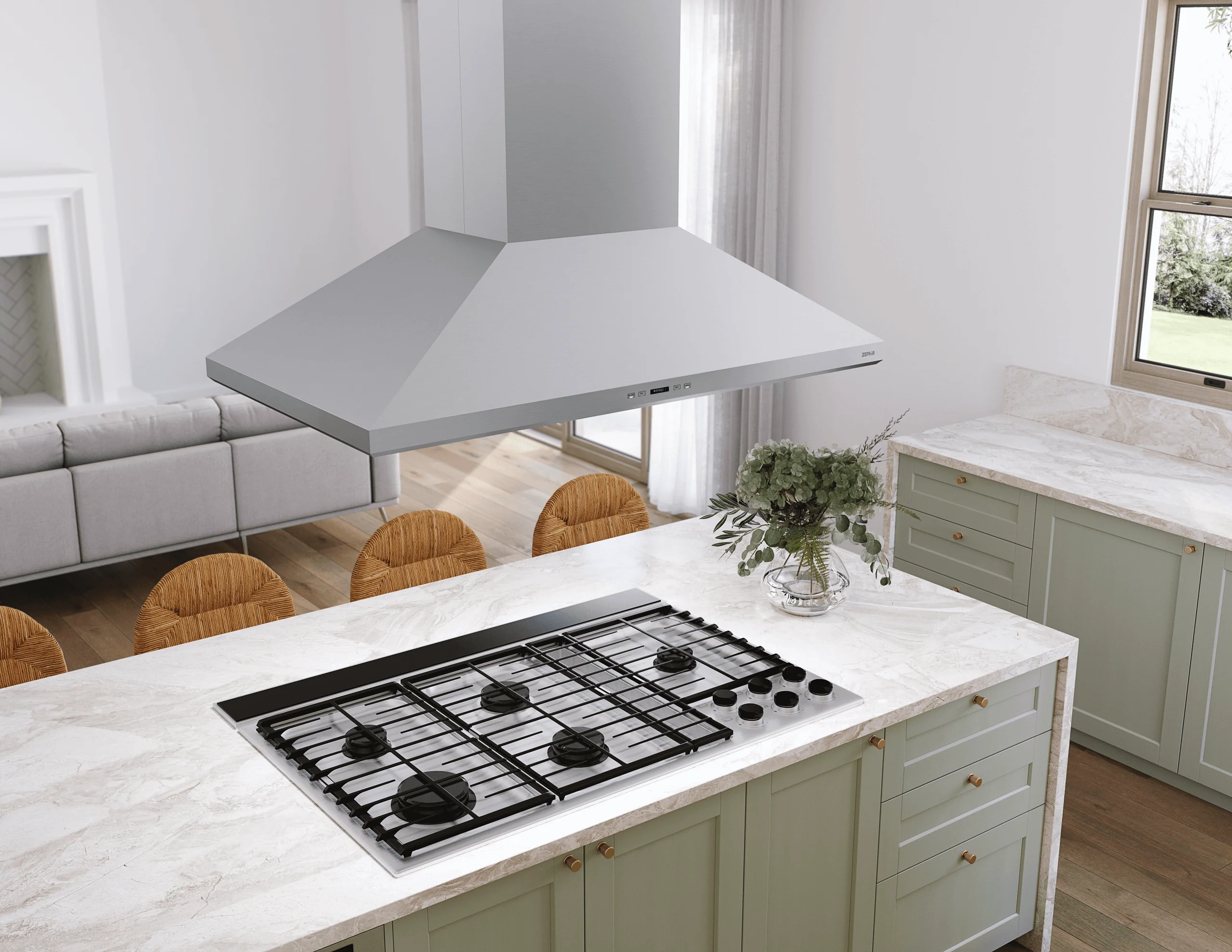 Zephyr ZSLE36DS Siena Pro, Island, 36", SS, LED, ACT - Image 5