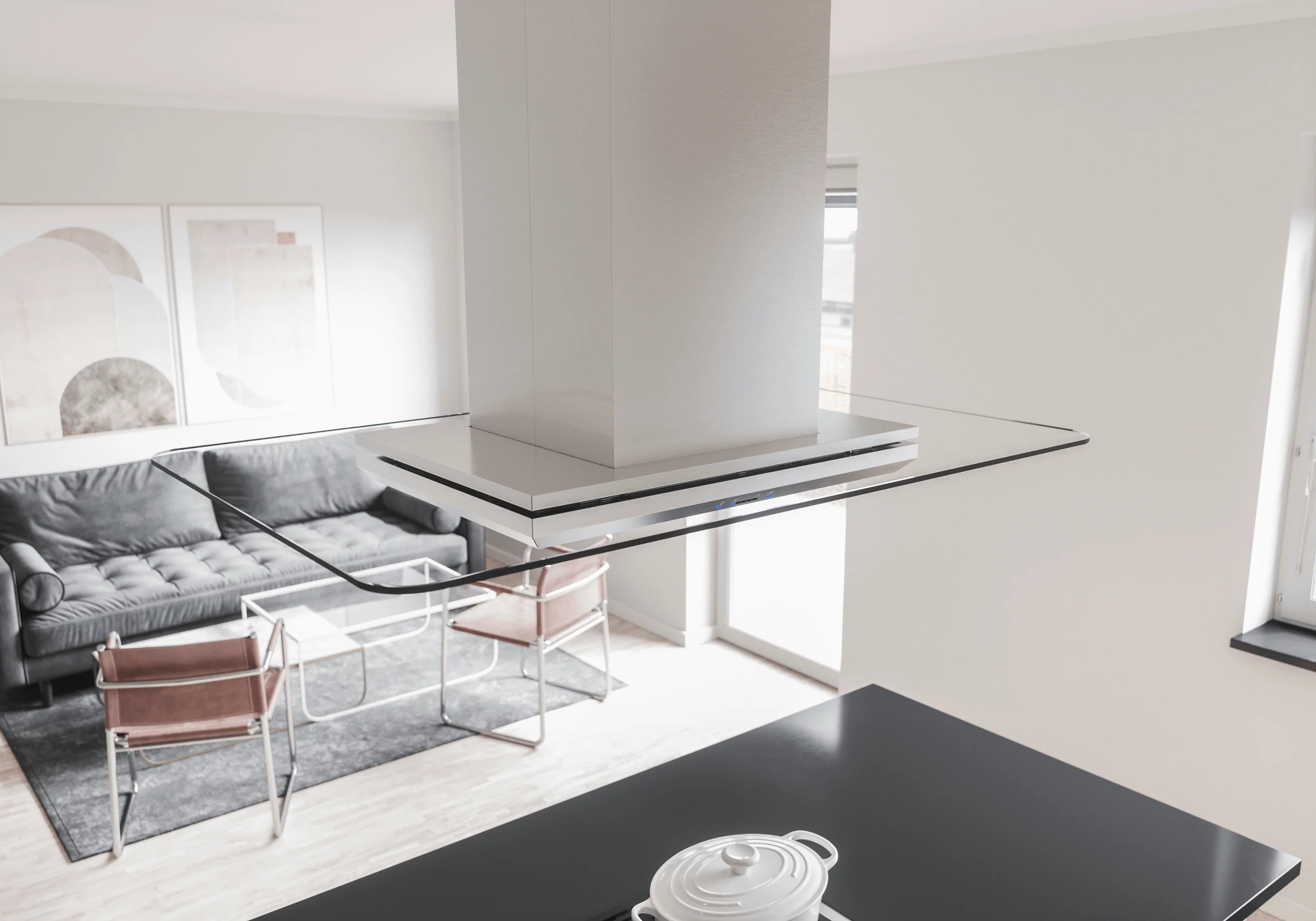 Zephyr ZVNM90BG Verona, Island, 90cm, SS+Glass, LED, ACT - Image 6
