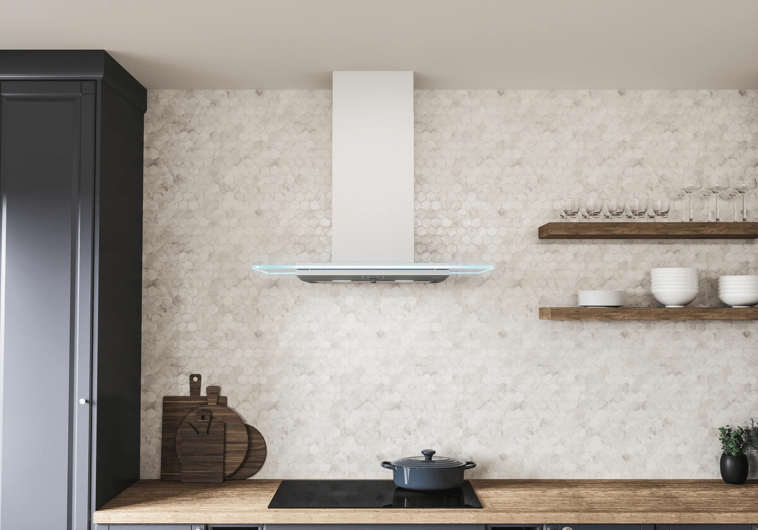 Zephyr ZVOM90BG Verona, Wall, 90cm, SS+Glass, LED, ACT - Image 10